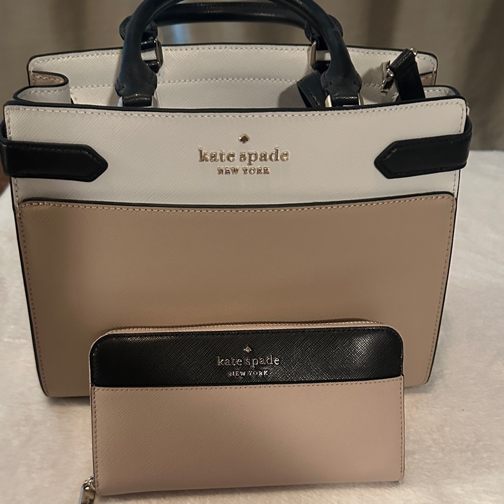 Kate Spade Black and Tan Satchel Set